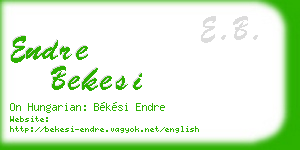 endre bekesi business card